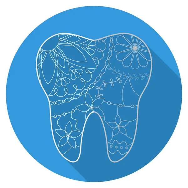 Ícone plano do dente —  Vetores de Stock