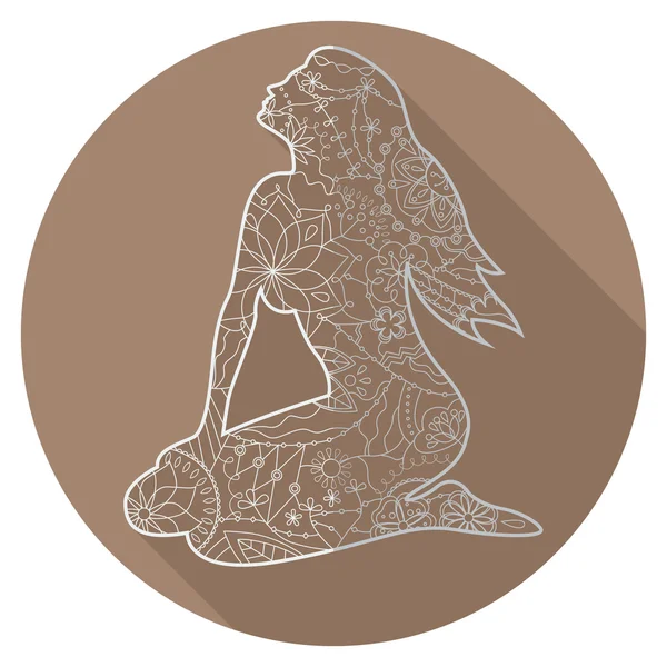 Platte icoon van het sterrenbeeld Maagd — Stockvector