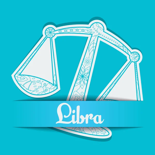 Tło z Libra znak zodiaku — Wektor stockowy