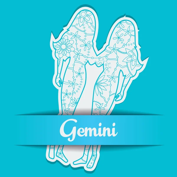 Hintergrund mit Sternzeichen gemini — Stockvektor