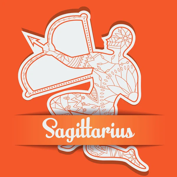 Background with zodiac sign Saggitarius — Stock Vector