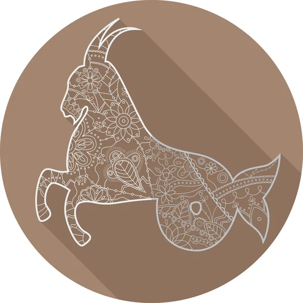 Плоская икона зодиака "Козерог" — стоковый вектор