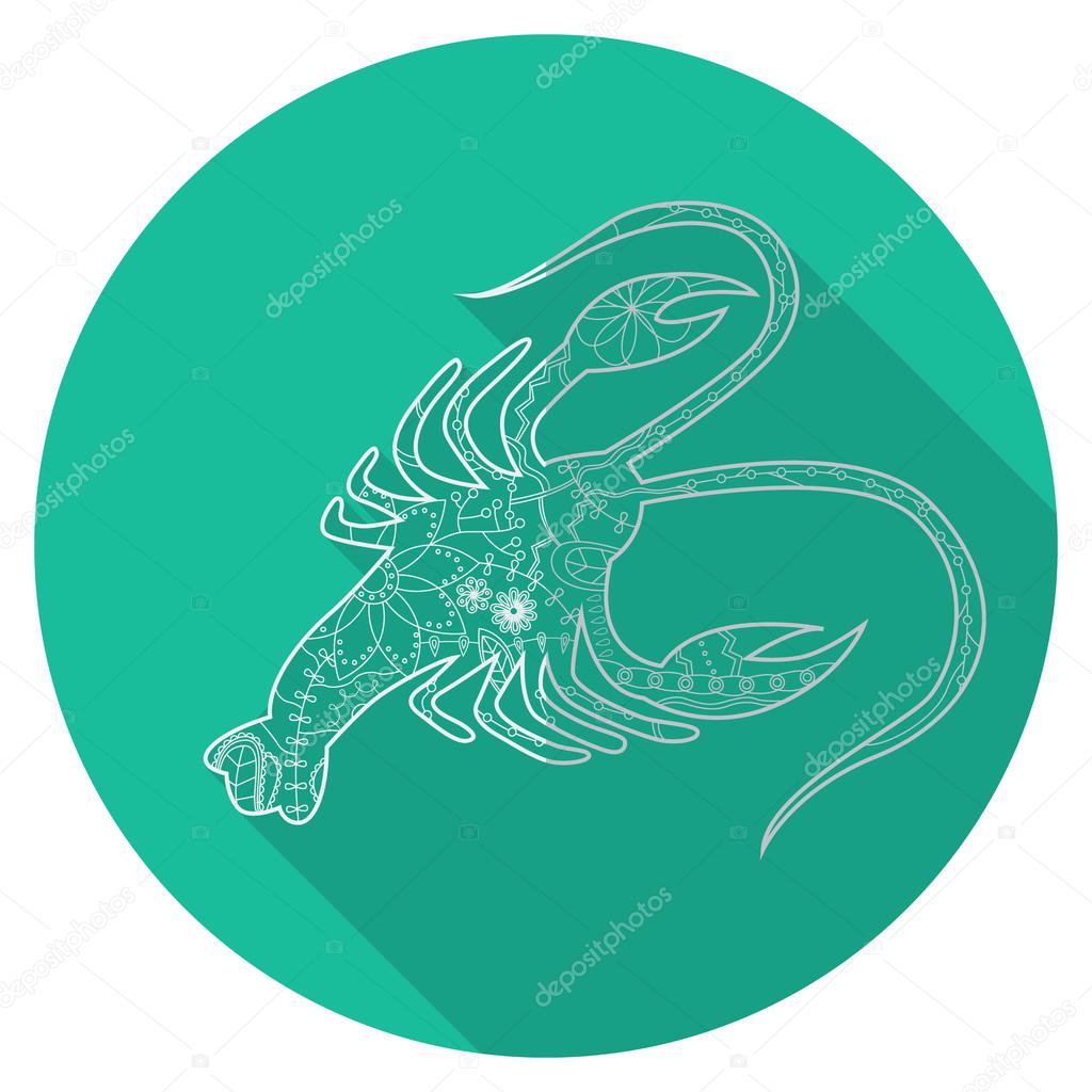 Flat Icon Of Zodiac Sign Cancer Stock Vector C Marishayu 124114930