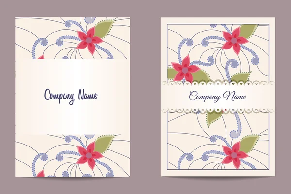 Floral επαγγελματικές κάρτες — Διανυσματικό Αρχείο