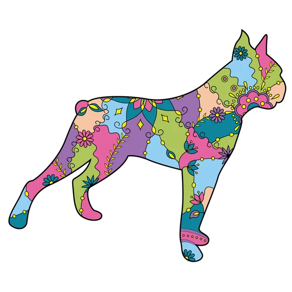 Boxer cão colorido — Vetor de Stock