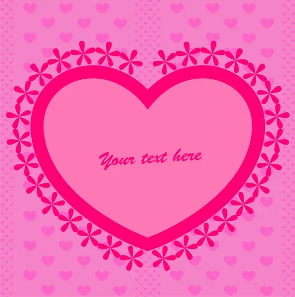 Pink background with heart — Stock Vector