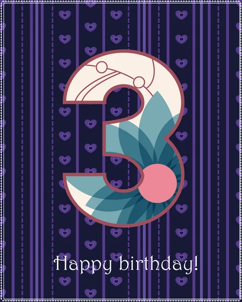 Happy birthday three card — Stock Vector