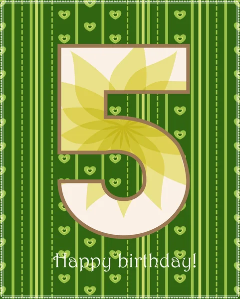 Happy birthday fivecard — Stock Vector