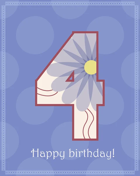 Happy birthday four card — Stock Vector