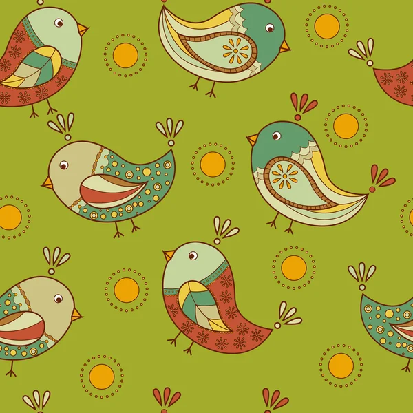 Seamless pattern with birds — Stock Vector