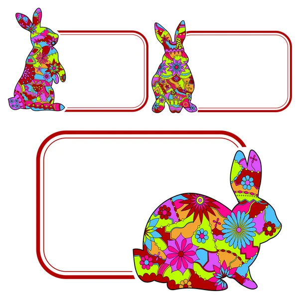 Set of banners with rabbits — Stock Vector