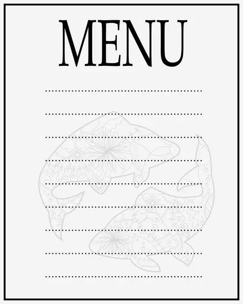 Menu zeevruchten — Stockvector