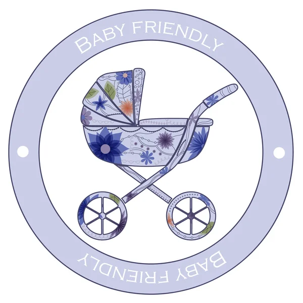 Μωρό φιλικό αυτοκόλλητο — Διανυσματικό Αρχείο