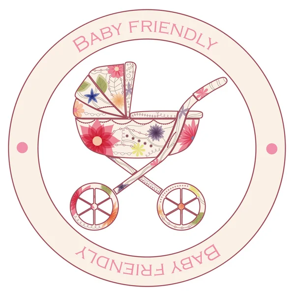 Baby friendly vintage klistermärke — Stock vektor