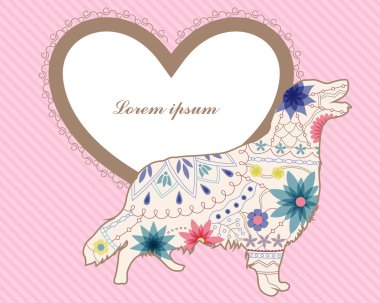 köpek ile antika arka plan