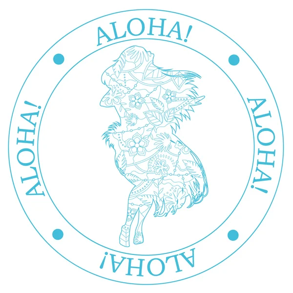 Carimbo aloha azul — Vetor de Stock