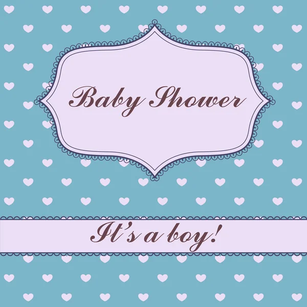 Bakgrund med hjärtan baby dusch — Stock vektor