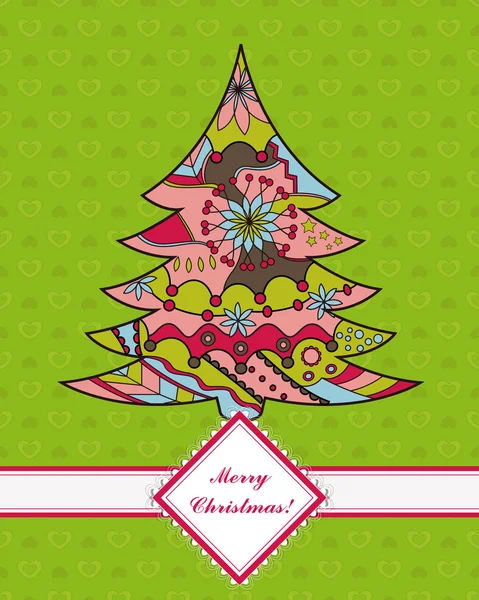 Achtergrond met kerstboom — Stockvector