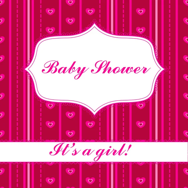 Background with banner baby shower girl — Stockvector