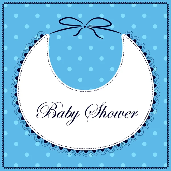 Bebé ducha con babero azul — Archivo Imágenes Vectoriales