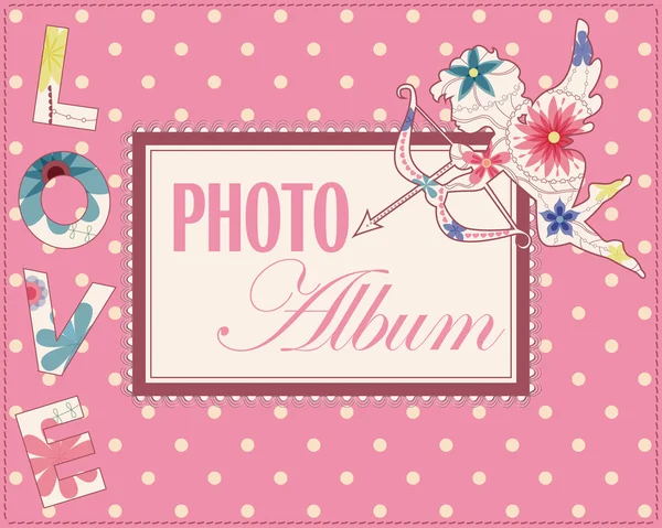 Family weddng album cover vintage — Stock Vector