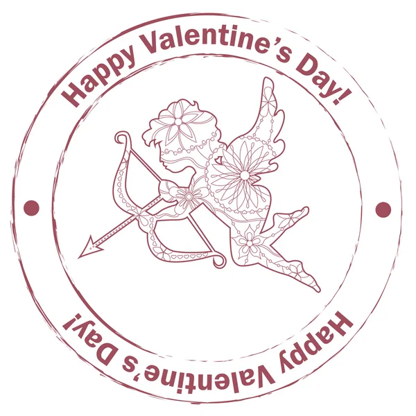 Sello retro con Cupido — Archivo Imágenes Vectoriales