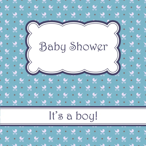 Fondo con carruajes baby shower — Vector de stock