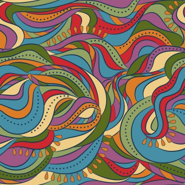 Dalgalar retro ile soyut seamless modeli