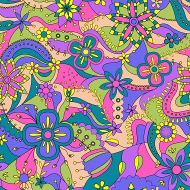 Çiçekli, soyut, pürüzsüz desen