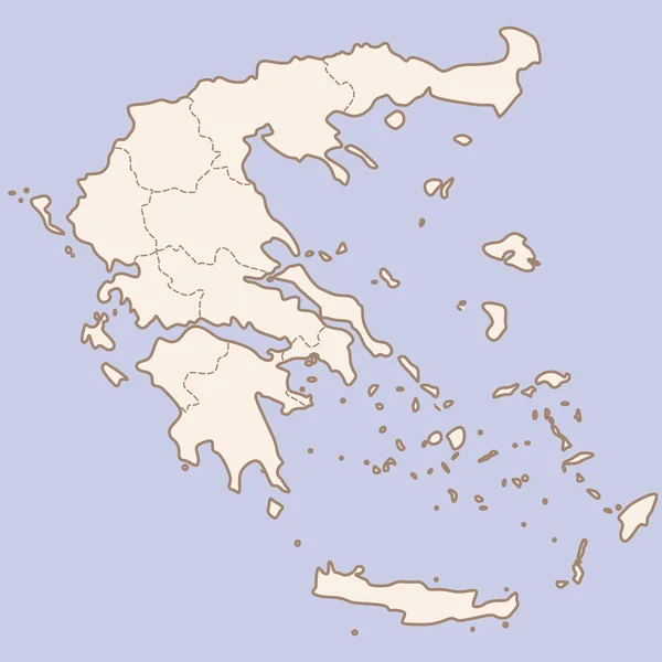 Grecia contorno mapa — Vector de stock