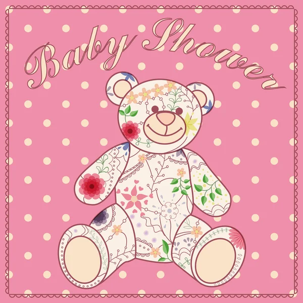 Babydouche met bear speelgoed — Stockvector