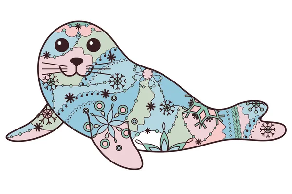 多彩小海豹 — 图库矢量图片