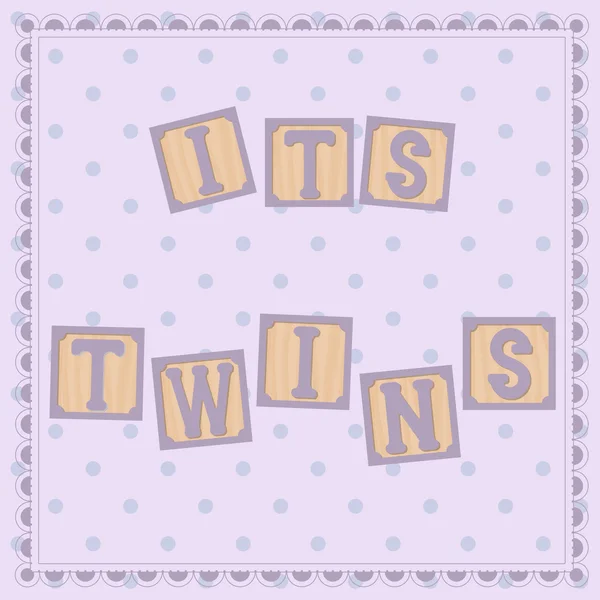 Seu cartão de gêmeos com filhotes — Vetor de Stock