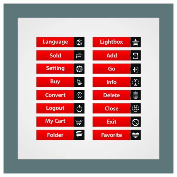 Diseño Web botones vectoriales Tema — Vector de stock