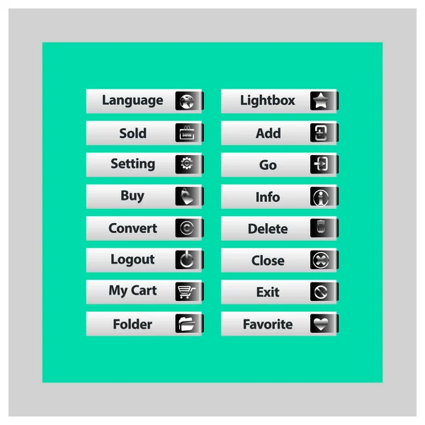 Pulsanti vettoriali Web Design Tema — Vettoriale Stock