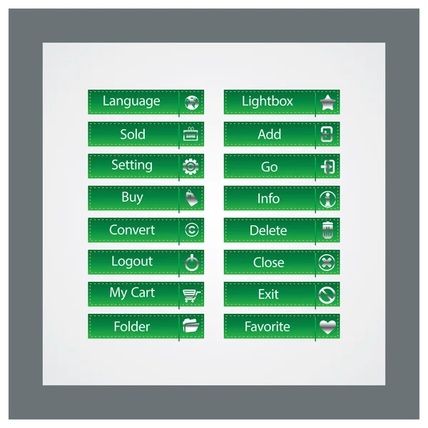 Diseño Web botones vectoriales Tema — Vector de stock