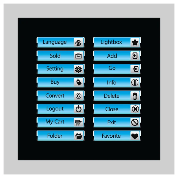 Web tasarım vektör düğmeleri Tema — Stok Vektör