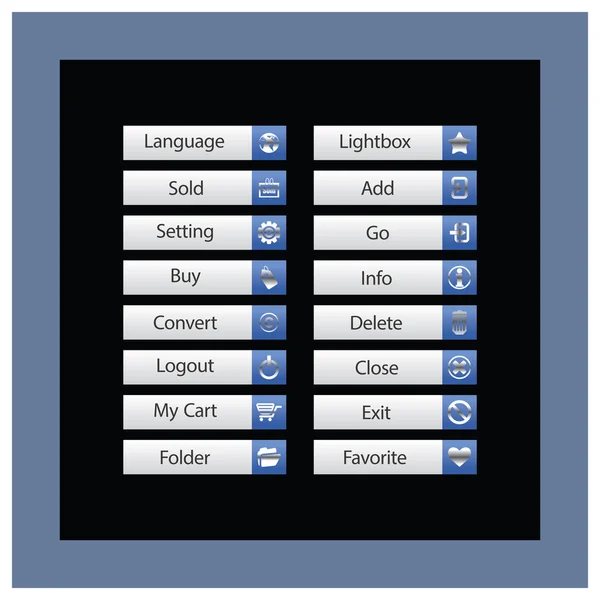 Web tasarım vektör düğmeleri Tema — Stok Vektör