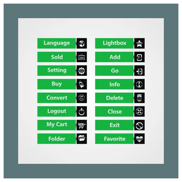 Diseño Web botones vectoriales Tema — Vector de stock