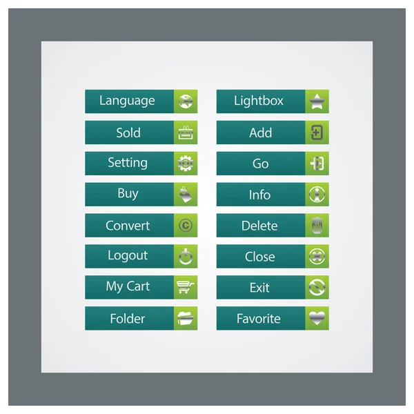 Diseño Web botones vectoriales Tema — Vector de stock