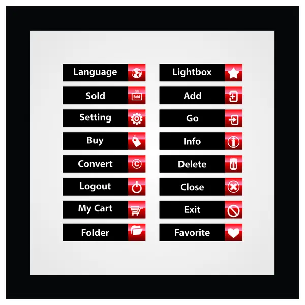 Diseño Web botones vectoriales Tema — Archivo Imágenes Vectoriales