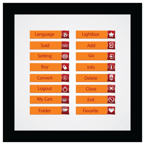 Diseño Web botones vectoriales Tema — Vector de stock