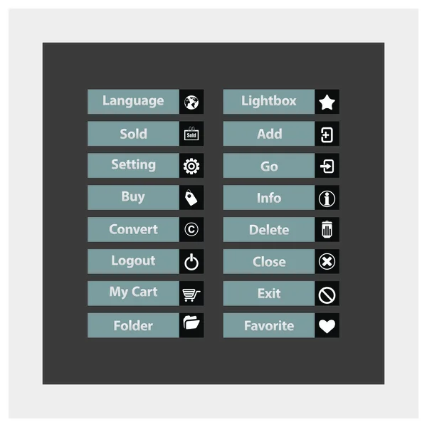 Web Design botões tema — Vetor de Stock