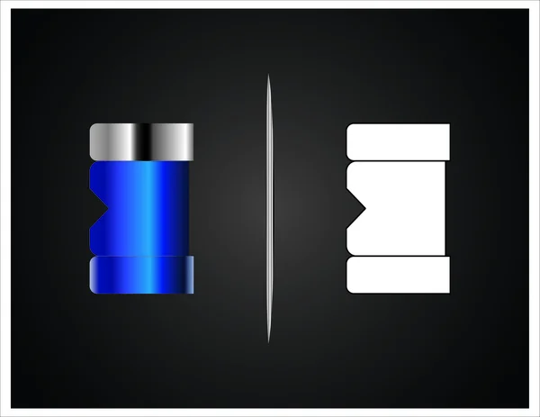 Botella y embalaje — Vector de stock