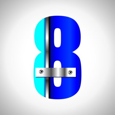 Mavi metalik yazı tipi