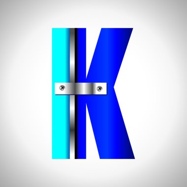 Mavi metalik yazı tipi