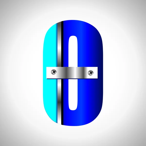 Mavi metalik yazı tipi — Stok Vektör