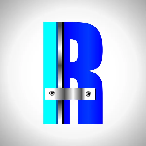 Blauwe metalen lettertypen — Stockvector