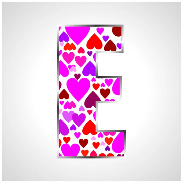 Alphabet of hearts — Stock Vector