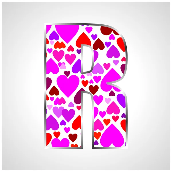 Alphabet des cœurs — Image vectorielle